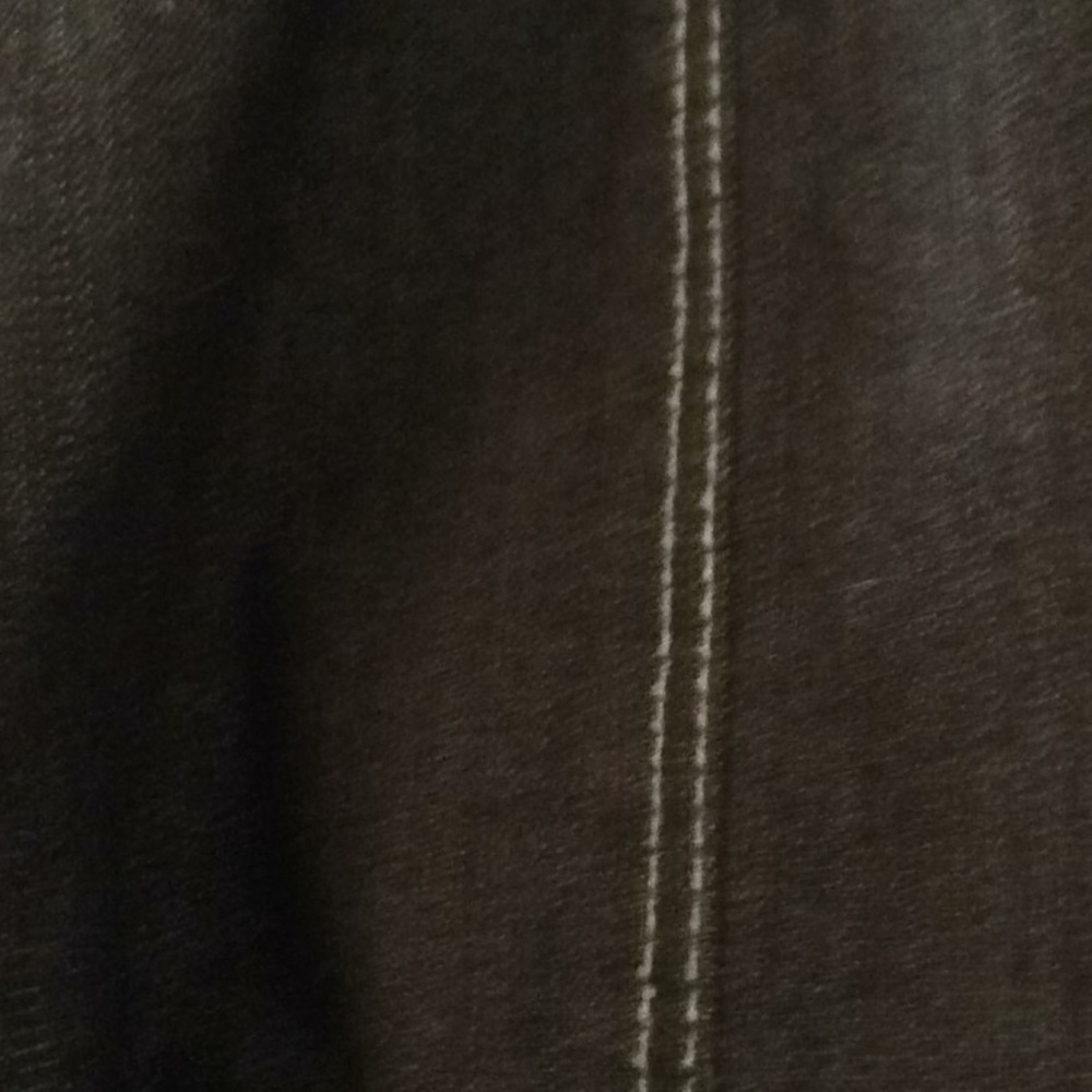 DENIM FITTED/ FLARED AT BOTTOM  BROWN SKIRT MIDI - Picture 5 of 7